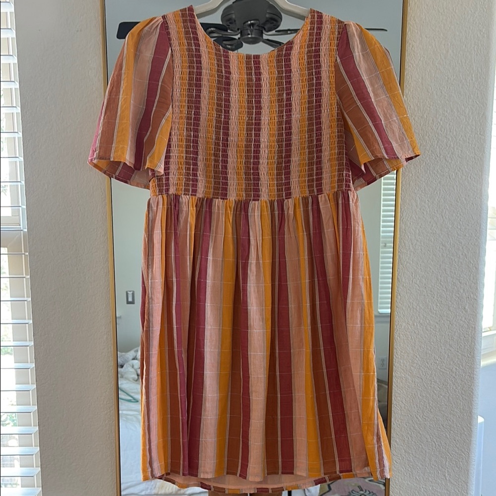 Sezane Magda Dress, Color: Maxi saffron ochre terracotta tiles